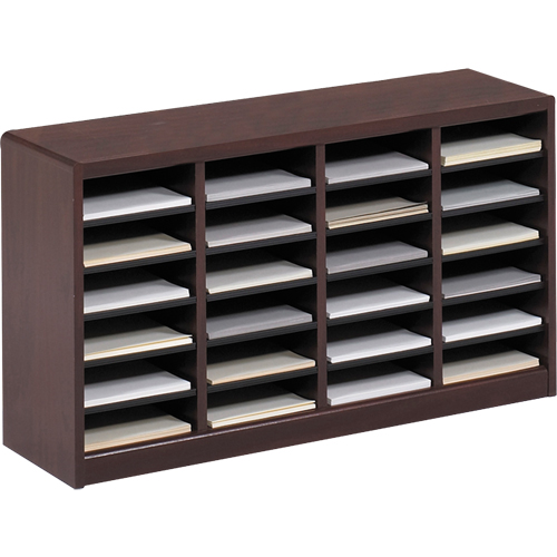 Casier &agrave; compartiments E-Z Stor pour documentation, Stationnaire, 24 fentes, Bois, 40" la x 11-3/4" p x 23" h Chandler Sales