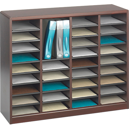 Casier &agrave; compartiments E-Z Stor pour documentation, Stationnaire, 36 fentes, Bois, 40" la x 3/4" p x 32-1/2" h Chandler Sales