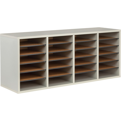 Casier &agrave; compartiments r&eacute;glable pour documentation, Stationnaire, 24 fentes, Bois, 39-1/4" la x 11-3/4" p x 16-1/4" h Chandler Sales