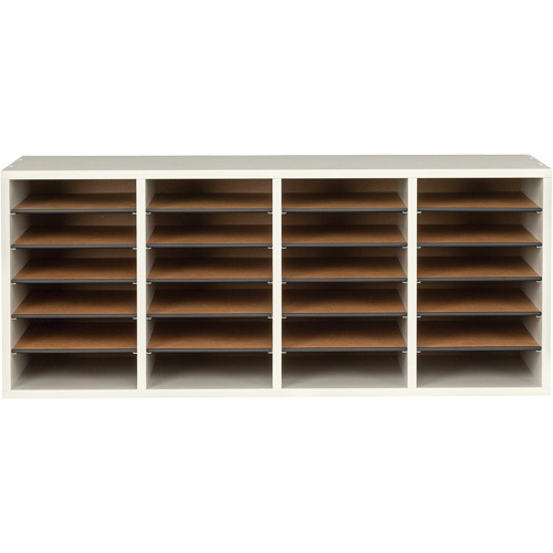 Casier &agrave; compartiments r&eacute;glable pour documentation, Stationnaire, 24 fentes, Bois, 39-1/4" la x 11-3/4" p x 16-1/4" h Chandler Sales
