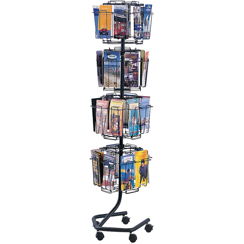 Pr&eacute;sentoirs pivotants pour documentation, Rotatif, 32 fentes, Fil m&eacute;tallique, 15" la x 15" p x 60" h Chandler Sales