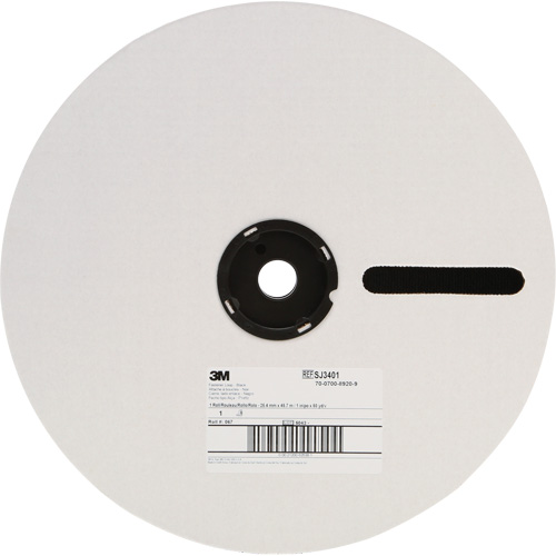 Attache r&eacute;sistant aux plastifiants, Boucle, 50 vg x 1", Adh&eacute;sif, Noir Chandler Sales