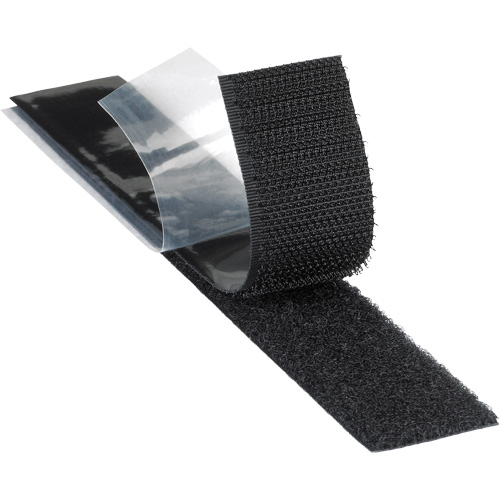 Attache r&eacute;sistant aux plastifiants, Boucle, 50 vg x 2", Adh&eacute;sif, Noir Chandler Sales