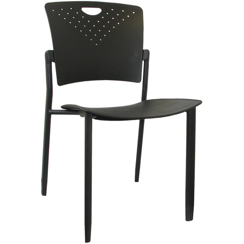 MaxX StaxX Stackable Chairs, Polypropylene, 17-1/4" High, 275 lbs. Capacity, Black Chandler Sales