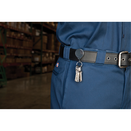 Anneaux &agrave; cl&eacute;s r&eacute;tractables Mini-Bak, Plastique, C&acirc;ble 36", Fixation Agrafe de ceinture Chandler Sales