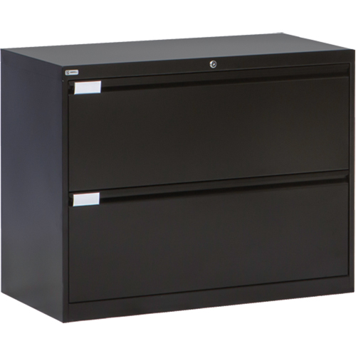 Classeur lat&eacute;ral, Acier, 2 tiroirs, 36" la x 18" p x 27-7/8" h, Noir Chandler Sales