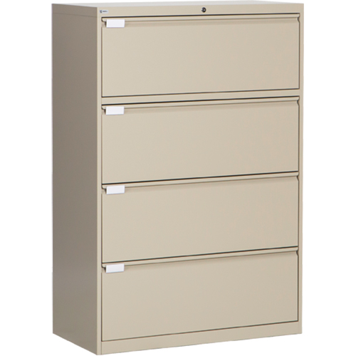 Classeur lat&eacute;ral, Acier, 4 tiroirs, 36" la x 18" p x 53-3/8" h, Beige Chandler Sales