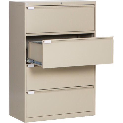 Classeur lat&eacute;ral, Acier, 4 tiroirs, 36" la x 18" p x 53-3/8" h, Beige Chandler Sales