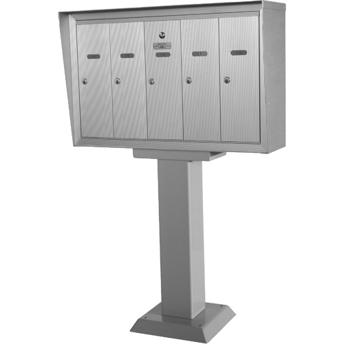 Boîtes aux lettres plateforme unique, Fixation Socle, 16" x 5-1/2", 4 portes, Aluminium Chandler Sales