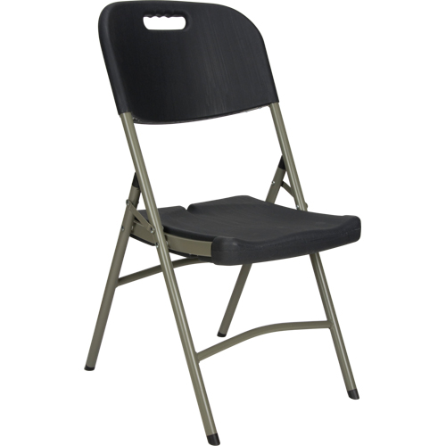 Chaise pliante, Poly&eacute;thyl&egrave;ne, Noir, Capacit&eacute; 350 lb Chandler Sales