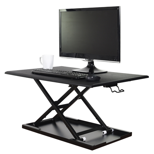 Adjustable Stand-Up Desk, Desktop Unit, 15-3/4" H x 31-1/2" W x 22-1/2" D, Black Chandler Sales