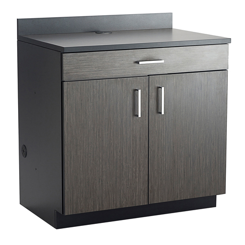 Modular Base Cabinet, Melamine, 39" H x 36" W x 25" D, Asian Night/Black Chandler Sales