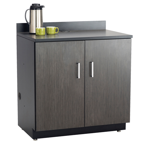 Modular Base Cabinet, Melamine, 2 Shelves, 39" H x 36" W x 25" D, Asian Night/Black Chandler Sales