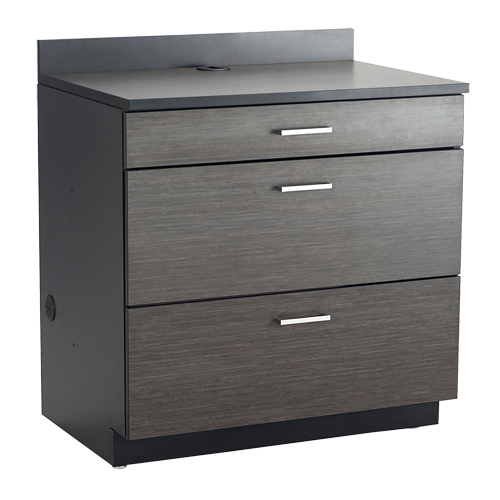 Armoire modulaire de base, 3 tiroirs, 36" la x 25" p x 39" h, Nuit d'Asie/noir Chandler Sales
