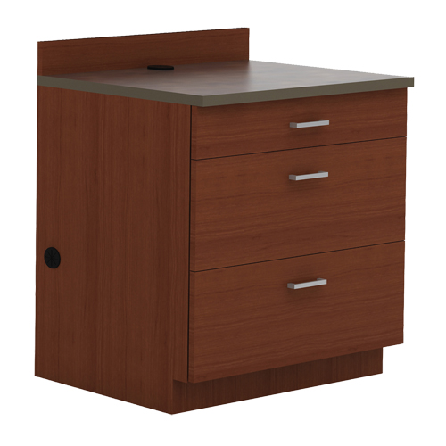 Armoire modulaire de base, 3 tiroirs, 36" la x 25" p x 39" h, Acajou Chandler Sales