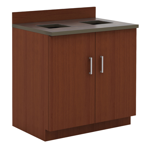 Modular Base Cabinet, Melamine, 39" H x 36" W x 25" D, Mahogany Chandler Sales