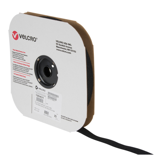 Fastener Tape, Loop, 25 yds x 1", Sew-On, Black Chandler Sales