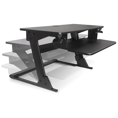 Goya Sit-Stand Workstation, Desktop Unit, 21" H x 35-2/5" W x 24" D, Black Chandler Sales
