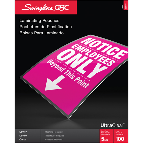 Pochettes lamin&eacute;es pour lettres Swingline UltraClear Chandler Sales