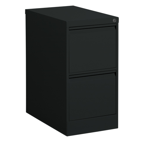 Vertical Filing Cabinet, Steel, 2 Drawers, 15-1/7" W x 25" D x 29" H, Black Chandler Sales
