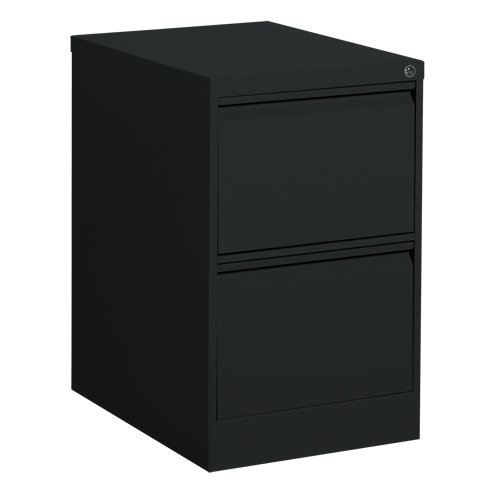 Vertical Filing Cabinet, Steel, 2 Drawers, 18-1/7" W x 25" D x 29" H, Black Chandler Sales