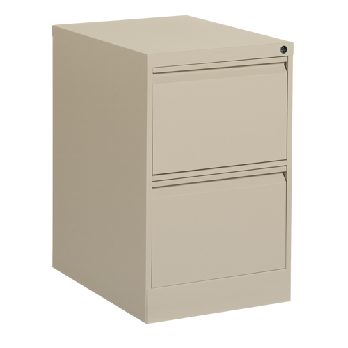 Vertical Filing Cabinet, Steel, 2 Drawers, 18-1/7" W x 25" D x 29" H, Beige Chandler Sales