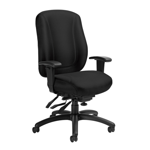 Overtime High Back Chair, Fabric, Black, 300 lbs. Capacity Chandler Sales