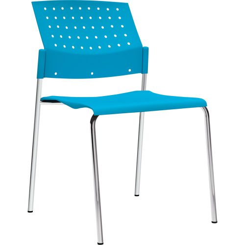Chaises sans accoudoirs empilables, Plastique, Hauteur 33", Capacit&eacute; 300 lb, Bleu Chandler Sales