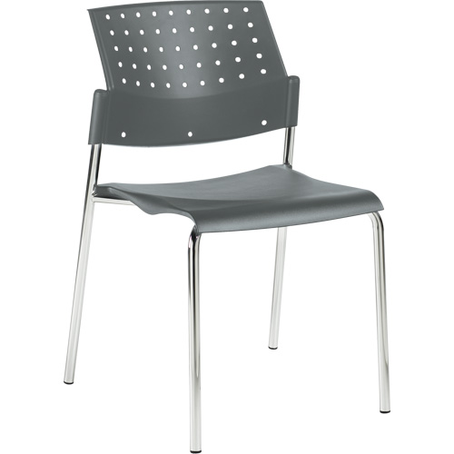 Chaises sans accoudoirs empilables, Plastique, Hauteur 33", Capacit&eacute; 300 lb, Gris Chandler Sales