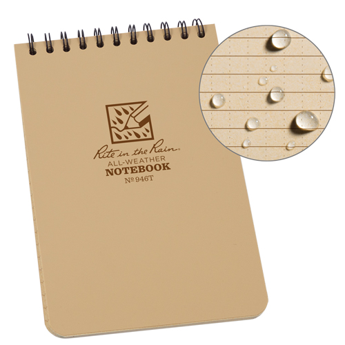 Pocket Top-Spiral Notebook, Soft Cover, Tan, 100 Pages, 4" W x 6" L Chandler Sales