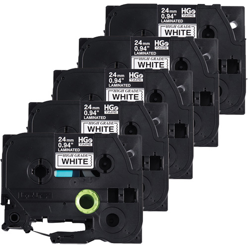 Ruban lamin&eacute;, 24 mm x 8 m, Noir sur blanc Chandler Sales