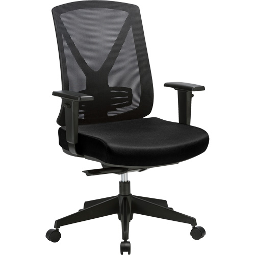 Chaise ajustable de premi&egrave;re qualit&eacute; &agrave; basculement synchronis&eacute; s&eacute;rie Activ, Tissu/Mailles, Noir, Capacit&eacute; 275 lb Chandler Sales