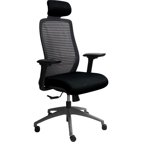 Era Series Adjustable Office Chair with Headrest, Fabric/Mesh, Black, 275 lbs. Capacity Chandler Sales