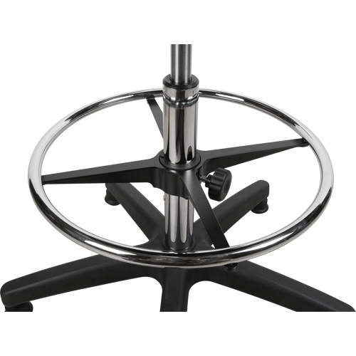 Tabouret robuste et ergonomique, Stationnaire, Ajustable, 39” - 48”, Polyur&eacute;thane Si&egrave;ge, Noir Chandler Sales