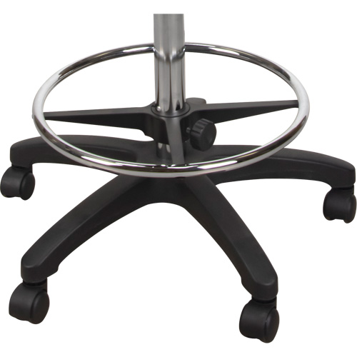Tabouret robuste et ergonomique, Mobile, Ajustable, 39" - 48", Polyur&eacute;thane Si&egrave;ge, Noir Chandler Sales
