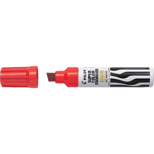 Marqueur &agrave; encre permanent Super Colour Jumbo, Rouge, Pointe Ciseau Chandler Sales
