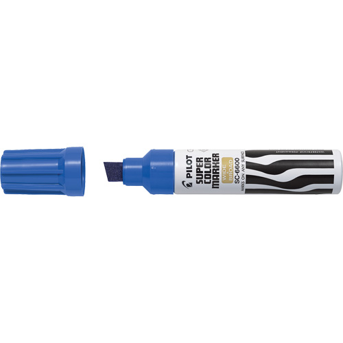 Super Colour Jumbo Permanent Marker, Chisel, Blue Chandler Sales