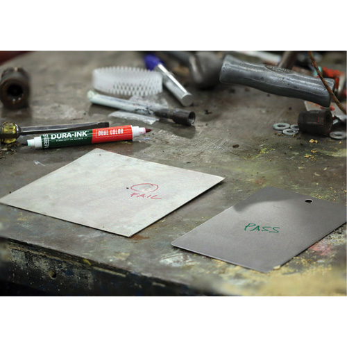 Markal&reg; Dura-Ink&reg; Dual Colour Permanent Ink Marker, Green/Red, Bullet Tip Chandler Sales