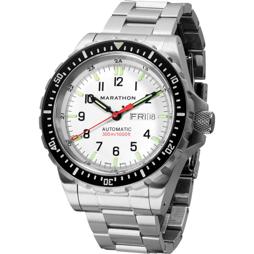 Tr&egrave;s grande montre automatique &eacute;dition arctique avec jour/date avec bracelet en acier inoxydable, Num&eacute;rique, &agrave; piles, 46 mm, Argent Chandler Sales