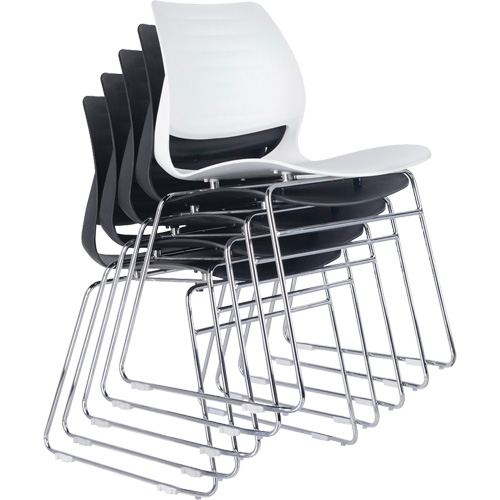 Chaises empilables, Polypropyl&egrave;ne, Hauteur 32", Capacit&eacute; 250 lb, Noir Chandler Sales