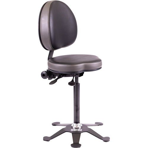 TA190 Ergonomic Industrial Stool, Stationary, Adjustable, Vinyl Seat, Black Chandler Sales