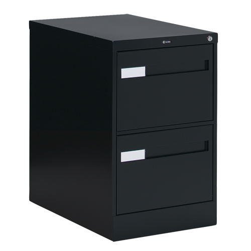 Vertical Filing Cabinet with Recessed Drawer Handles, 2 Drawers, 18.15" W x 26.56" D x 29" H, Black Chandler Sales
