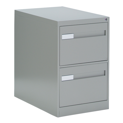 Vertical Filing Cabinet with Recessed Drawer Handles, 2 Drawers, 18.15" W x 26.56" D x 29" H, Grey Chandler Sales