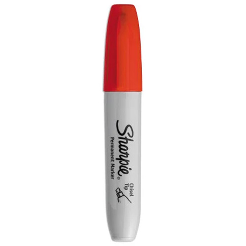 Permanent Marker, Red, Chisel Tip Chandler Sales