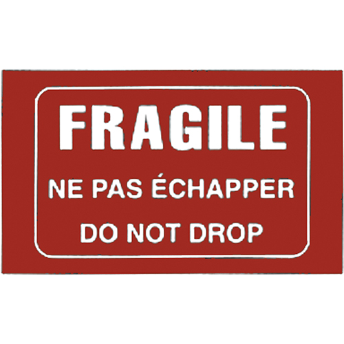 "Fragile" Bilingual Special Handling Labels, 5" L x 3" W, White on Red Chandler Sales