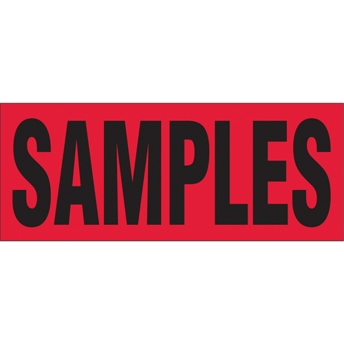 &eacute;tiquettes pour traitement sp&eacute;cial Samples, 5" lo x 2" la, Noir/rouge Chandler Sales