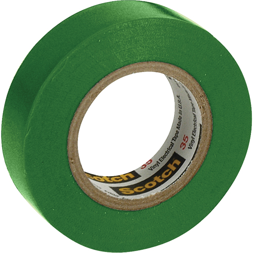 Scotch&reg; 35 Colour Coded Tape, 12.7 mm (1/2") x 6.1 m (20'), Green, 7 mils Chandler Sales