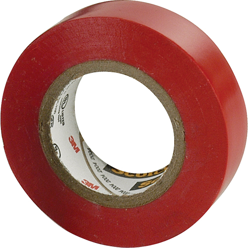 Scotch&reg; 35 Colour Coded Tape, 12.7 mm (1/2") x 6.1 m (20'), Red, 7 mils Chandler Sales
