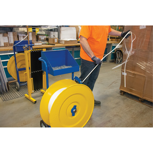 Strapping Dispenser, Polyester/Steel/Polypropylene Straps, 16"/8" Core Dia., 3"/8"/6" Roll Width Chandler Sales