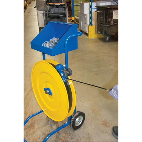 Strapping Dispenser, Polyester/Steel/Polypropylene Straps, 16"/8" Core Dia., 3"/8"/6" Roll Width Chandler Sales